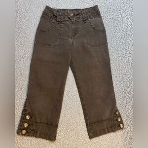 Arizona Jeans Brown Denim Capris Girls Size 14 Slim